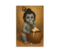 DSJXJZ Hinduism Vintage Style Childhood Deity Statue Decorative Painting Canvas Wall Posters And Modern Family Bedroom Decor 20x30inch(50x75cm)