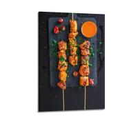 DSJXJZ Middle Eastern Grilled Chicken Skewers with Red Sauce Real Shot Decorative Painting Canvas Wall Posters And Modern Family Bedroom Decor 12x18inch(30x45cm)
