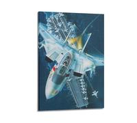 DSJXJZ Military Aviation Style Carrier Based Aircraft And Aircraft Carrier Overlook Decorative Painting Canvas Wall Posters And Modern Family Bedroom Decor 16x24inch(40x60cm)