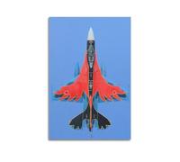 DSJXJZ Military Colorful Fighter Jet Decorative Painting Canvas Wall Posters And Modern Family Bedroom Decor 12x18inch(30x45cm)