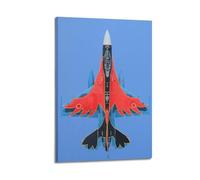 DSJXJZ Military Colorful Fighter Jet Decorative Painting Canvas Wall Posters And Modern Family Bedroom Decor 20x30inch(50x75cm)