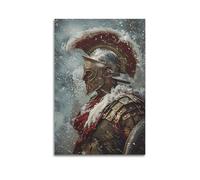 DSJXJZ Military Vintage Style Roman Warrior In Snow Decorative Painting Canvas Wall Posters And Modern Family Bedroom Decor 16x24inch(40x60cm)