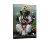 DSJXJZ Religion Hinduism Ganesha in The Rain Decorative Painting Canvas Wall Posters And Modern Family Bedroom Decor 12x18inch(30x45cm)
