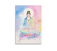 DSJXJZ Religious Artistic Buddhism Guanyin Bodhisattva Decorative Painting Canvas Wall Posters And Modern Family Bedroom Decor 12x18inch(30x45cm)