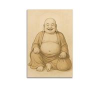 DSJXJZ Religious Artistic Buddhism Laughing Buddh Decorative Painting Canvas Wall Posters And Modern Family Bedroom Decor 20x30inch(50x75cm)