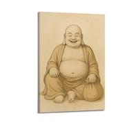 DSJXJZ Religious Artistic Buddhism Laughing Buddh Decorative Painting Canvas Wall Posters And Modern Family Bedroom Decor 16x24inch(40x60cm)