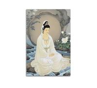 DSJXJZ Religious Buddhism Watercolor Style Guanyin Statue Decorative Painting Canvas Wall Posters And Modern Family Bedroom Decor 08x12inch(20x30cm)