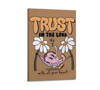 DSJXJZ Religious Cartoon Style Flower Hammock Character And Scripture Decorative Painting Canvas Wall Posters And Modern Family Bedroom Decor 20x30inch(50x75cm)