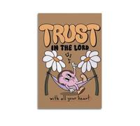 DSJXJZ Religious Cartoon Style Flower Hammock Character And Scripture Decorative Painting Canvas Wall Posters And Modern Family Bedroom Decor 08x12inch(20x30cm)