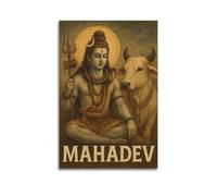 DSJXJZ Religious Hinduism Shiva Holy Cow Oil Painting Decorative Painting Canvas Wall Posters And Modern Family Bedroom Decor 16x24inch(40x60cm)