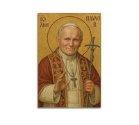 DSJXJZ Religious Icon Style Pope John Paul II Decorative Painting Canvas Wall Posters And Modern Family Bedroom Decor 12x18inch(30x45cm)