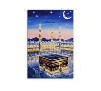 DSJXJZ Religious Islam Holy Mosque Decorative Painting Canvas Wall Posters And Modern Family Bedroom Decor 20x30inch(50x75cm)