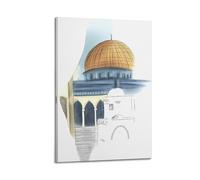 DSJXJZ Religious Islamic Watercolor Sketch - Style Dome Building Decorative Painting Canvas Wall Posters And Modern Family Bedroom Decor 08x12inch(20x30cm)