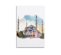 DSJXJZ Religious Islamic Watercolor - Style Hagia Sophia Decorative Painting Canvas Wall Posters And Modern Family Bedroom Decor 24x36inch(60x90cm)