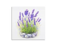 DSJXJZ Stone - Surrounded Lavender Flower Poster Decorative Painting Canvas Wall Posters And Modern Family Bedroom Decor 24x24inch(60x60cm)