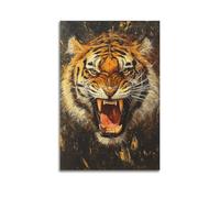 DSJXJZ Vivid And Fierce Roaring Tiger Artwork for A Bold Statement Decorative Painting Canvas Wall Posters And Modern Family Bedroom Decor 12x18inch(30x45cm)