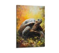 DSJXJZ Vivid Tortoise in Lush Nature Scene Artwork Decorative Painting Canvas Wall Posters And Modern Family Bedroom Decor 12x18inch(30x45cm)