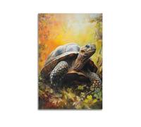 DSJXJZ Vivid Tortoise in Lush Nature Scene Artwork Decorative Painting Canvas Wall Posters And Modern Family Bedroom Decor 12x18inch(30x45cm)