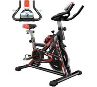 Dskeuzeew Exercise Bike Indoor, Silent Fitness Cycling Bike with 6KG Flywheel, Adjustable Resistance, LCD Display, Tablet Holder Stationary Bike for Home Gym Training Cardio