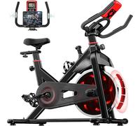 Dskeuzeew Exercise Bike, Silent Fitness Cycling Bike with 6KG Flywheel, Adjustable Resistance, LCD Display, Tablet Holder Stationary Bike for Home Gym Training Cardio
