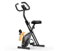 Dskeuzeew Foldable Exercise Bike, 8 Resistance Indoor Cycling Bike With Heart Rate Sensor Adjustable Fitness Bike With LCD Display For Home Use
