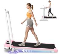 Dskeuzeew Walking Pad treadmill 7% Incline Foldable with Handle Bar, 8KM/H Folding Running Machine Portable Under Desk for Home Office, Compact Mini for Small Spaces, Safety Lock, Remote Control