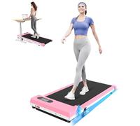 Dskeuzeew Walking Pad Treadmill, 8KM/H Under Desk Portable Running Machine for Home Office, Compact Mini for Small Spaces, Installation-Free, Remote Control, LED Display