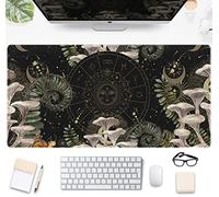 DSKGSJH Moon Mushroom Gaming Desk Pad Cute Dark Tarot Mousemats Mat, Forest Extended Large Anime Mouse, Gamer Decor Setup, Full Keyboard XXL, Laptop 31.5''x15.75'', Black Flat Mushroom, (XCMDHL)