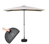 DSKJHI Balcony Parasol Adjustable Height Small Half Sun Shades for Garden Parasol 2.5x1.3M Outdoor Patio Market Table Wall Umbrella (Color : White+base)