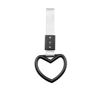 DSkoiph 1 PC Heart JDM Tsurikawa Hang Ring Subway Train Bus Handle Hand Strap Drift for Car (Black and White)…