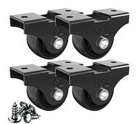 DSL 25mm Furniture Castor Wheels, Small Fixed Plate Mount Wheels, Set of 4