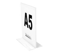 DSL Acrylic Poster Menu Holder - Portrait, Double Sided, Table Display Stand, Sign Holder, Perspex Freestanding Menu Holder (SU-PDS) (5, A5)