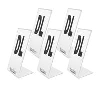 DSL Acrylic Poster Menu Holder - Portrait, Single Sided, Table Display Stand, Sign Holder, Perspex Freestanding Menu Holder (SU-PSS) (5, DL)