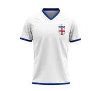 DSL England Football Shirt with England Printed Back - for Men and Women Breathable Fabric Unisex Football England World Cup Euros Football Training Size L White