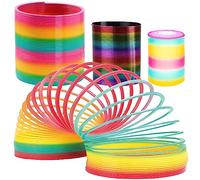 DSL Giant Slinky Toy Set of 3, Jumbo Rainbow Slinky, Medium Metallic Slinky, Small Light-Up Slinky, Fidget Toy, Birthday Gift, Stocking Filler, Party Favour for Kids