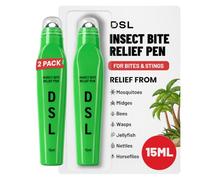 DSL Insect Bite Relief Pen 15ml - 2 Pack Fast Acting Itch Relief for Mosquitos, Bees, Wasps, Nettles, and Bug Bite and Sting Relief, Deet Free, Mosquito Bite Relief for Adults & Kids
