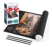 DSL Jigsaw Mat Roll - Giant Puzzle Mat Saver for 1500 Piece Jigsaw Puzzles for Adults and Teens - Foldable Non Slip Mat with Storage Bag & Inflatable Tube for Storage