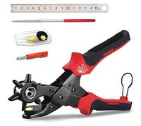 DSL Leather Hole Punch Tool, Heavy Duty Revolving Belt Punch