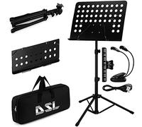 DSL Music Stand - Music Stands for Sheet with Carrying Bag - Metal Sheet Music Stand Foldable with Tripod Base - Black