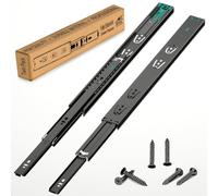DSL Push to Open Drawer Runners, 1 Pair Full Extension Ball Bearing Draw Runner/Slides Heavy Duty 60kg Capacity Side Mount Kitchen Cabinet Slides Replacement Rails Gliders(600mm 24'')