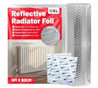 DSL Radiator Reflector Foil 5m x 60cm - 3.6mm Thick Bubble Wrap Insulation Roll - Energy Saving Helps Winter Bills Radiator Foil - Rflection Insulation Roll Heat Deflector for Home Heating Efficiency