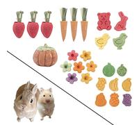 Dslcfjz Chew Toys for Small Rodents - Multiple Shapes, Safe & Durable - Ideal for Hamsters, Rabbits, Guinea Pigs, Chinchillas to Promote Dental Health(22PCS)