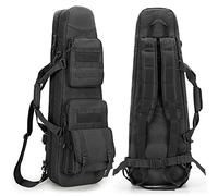 DSLEAF 36” Long Soft Rifle Case, Tactical Double Rifle Backpack and Padded Rifle Bag for Hunting and Shooting, Black
