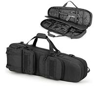 DSLEAF 36” Soft Rifle Case, Tactical Double Long Rifle Backpack & Padded Rifle Bag for Hunting and Shooting, Black