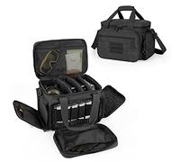 DSLEAF Gun Range Bag for 4 Pistols, Tactical Shooting Range Bag with 6X Magazine Slots and Extra Pockets for Ammo and Essentials