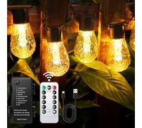 DSLebeen Battery String Lights Outdoor: Battery Powered Festoon Lights, Waterproof 9M 30FT LED Decorative Bulb Lighting with Remote Control, Portable for Garden, Camping, Pergola