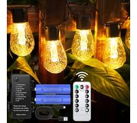 DSLebeen Battery String Lights Outdoor: Rechargeable 5000mAh Battery Powered Festoon Lights, Waterproof 9M 30FT LED Decorative Bulb Lighting with Remote Control, Portable for Garden, Camping, Pergola