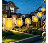 DSLebeen Festoon Lights Outdoor: 100FT 30M Garden String Lights Mains Powered with G40 Shatterproof LED Bulbs Hanging Outside Warm White Lighting 2700K for Patio, Gazebo, Pergola, Backyard, Porch