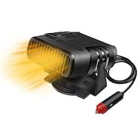 DSLIHA 12V 120W Car Heater Defroster, 2025 Upgraded Portable Car Heater Cooling Fan, Automobile Windshield Defroster Defogger 360° Rotatable with Cigarette Lighter (Black02)