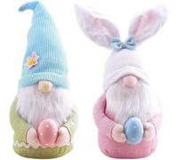 DSLIHA 2Pcs Easter Decorations,Handmade Gnome Faceless Plush Doll with Easter Egg, Spring Easter Ornaments for The Home,Easter Gnomes Gifts for Kids Women Men